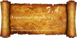 Toperczer Artúr névjegykártya